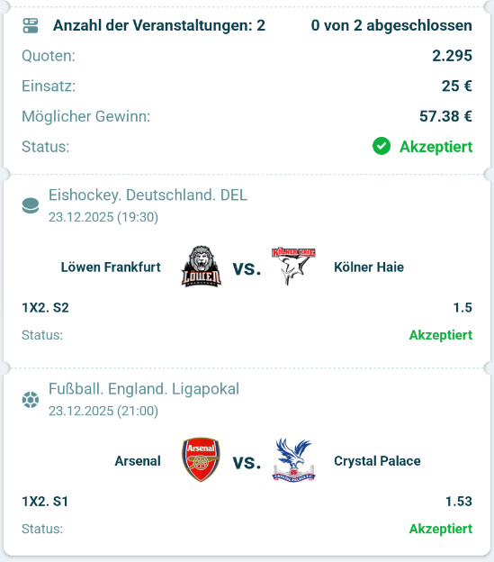 Wettschein heute 22bet