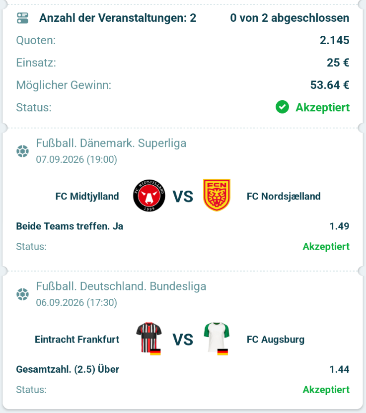 Wettschein heute 22bet Wettschein heute 22bet